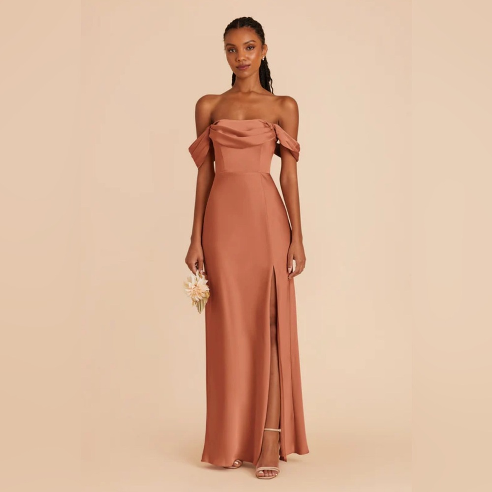 Birdy Grey | Mia Convertible Dress in Terracotta Matte Satin size Small  NWT